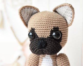 Bulldog francese Amigurumi - modello carlino all'uncinetto, pdf stampabile, tutorial, fai da te