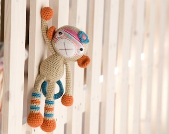 PATTERN - Monkey girl - crochet pattern, amigurumi pattern, PDF