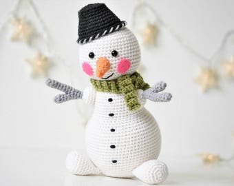 PATTERN - Martin the Light-hearted snowman - amigurumi pattern, crochet pattern, snowman pattern, crochet snowman, DIY, 3 languages