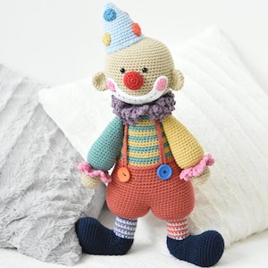 Amigurumi clown pattern - Chatterbox the Clown - crochet clown doll, printable pdf, lilleliis design, DIY