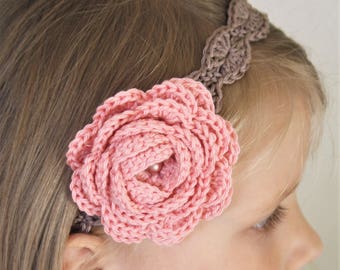 PATTERN - Crochet rose headband - crochet pattern, pdf pattern, crochet headband, crochet rose, rose headband, crochet accessories, DIY