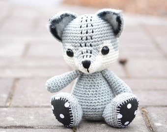 Schema lupo amigurumi - Willy il lupo - tutorial all'uncinetto, pdf stampabile, fai da te