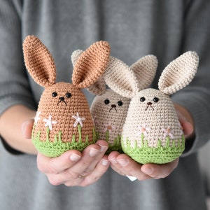 Frühlingshase Amigurumi Anleitung, Häkelanleitung, Osterhase, Hasenei, Anleitung, Rezept Bild 1