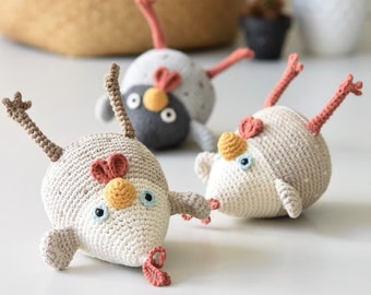 Amigurumi hen pattern - Stupid hen - crochet tutorial, printable pdf, DIY