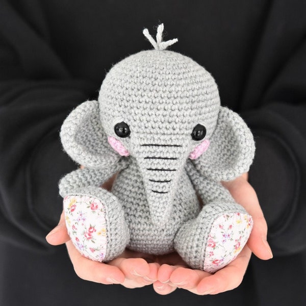 Amigurumi elephant pattern - Lucy the Elephant - crochet tutorial by lilleliis, printable pdf, DIY