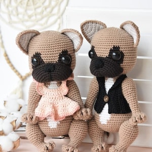 Bulldog Francés Amigurumi patrón pug crochet, pdf imprimible, tutorial, DIY imagen 2