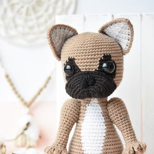 Bulldog Francés Amigurumi patrón pug crochet, pdf imprimible, tutorial, DIY imagen 7
