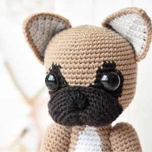 Amigurumi French Bulldog crochet pug pattern, printable pdf, tutorial, DIY image 1