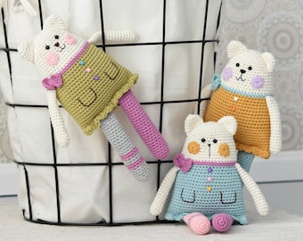 PATTERN - Rag doll cat - amigurumi pattern, crochet pattern, crochet cat, DIY, 5 languages