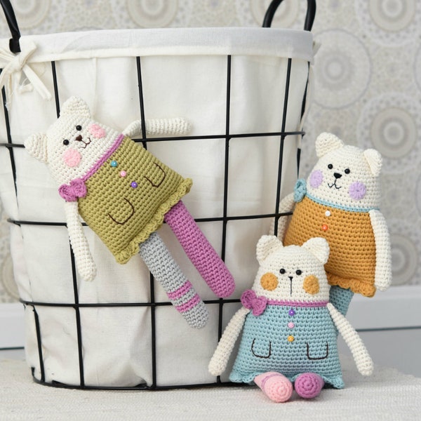 PATTERN - Rag doll cat - amigurumi pattern, crochet pattern, crochet cat, DIY, 5 languages