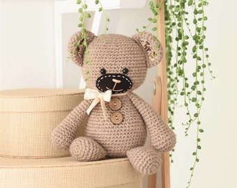 PATTERN - Smugly-bear - amigurumi pattern, crochet pattern, teddy bear pattern, crochet teddy bear, amigurumi bear, DIY, 2 languages