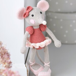 PATTERN Ballerina-Mouse crochet pattern, amigurumi pattern, crochet mouse, ballerina doll, crochet ballerina, DIY, 5 languages image 9