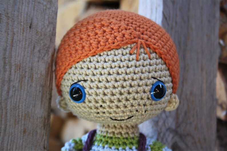 Amigurumi doll pattern Rudy the Redhead crochet redhead boy doll, printable pdf, tutorial, DIY image 2