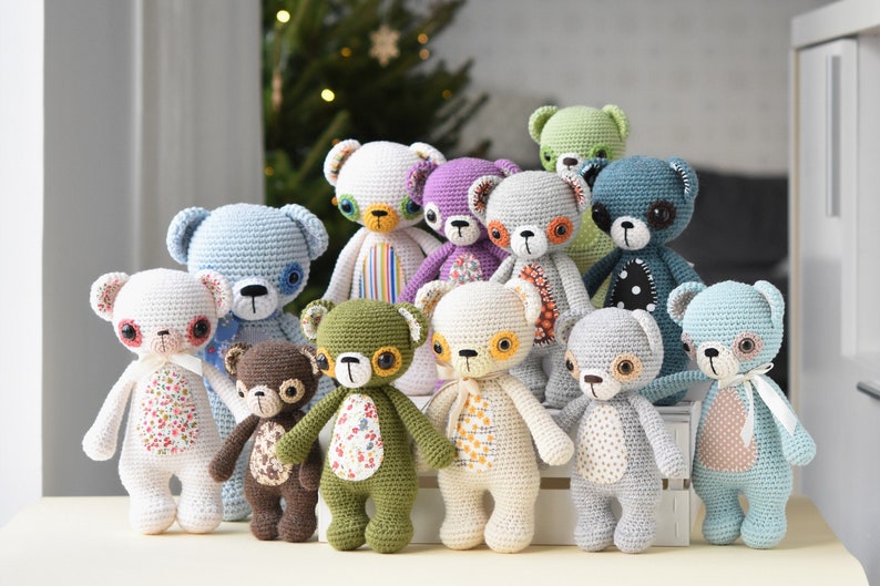 Amigurumi pattern bear Treasure the Teddy classical one piece, printable pdf, crochet tutorial, DIY image 2