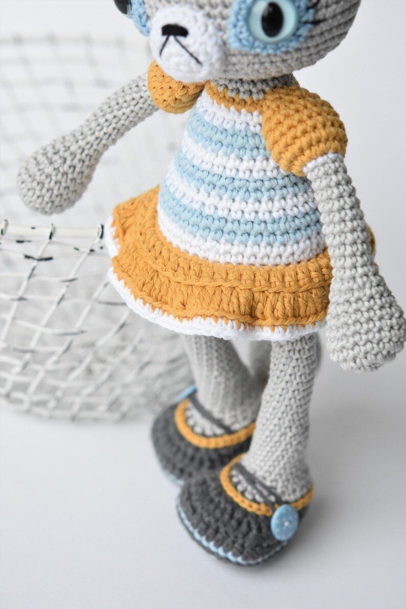 Amigurumi cat pattern Hilda the Ragamuffin crochet cat toy, printable pdf, tutorial, DIY image 8
