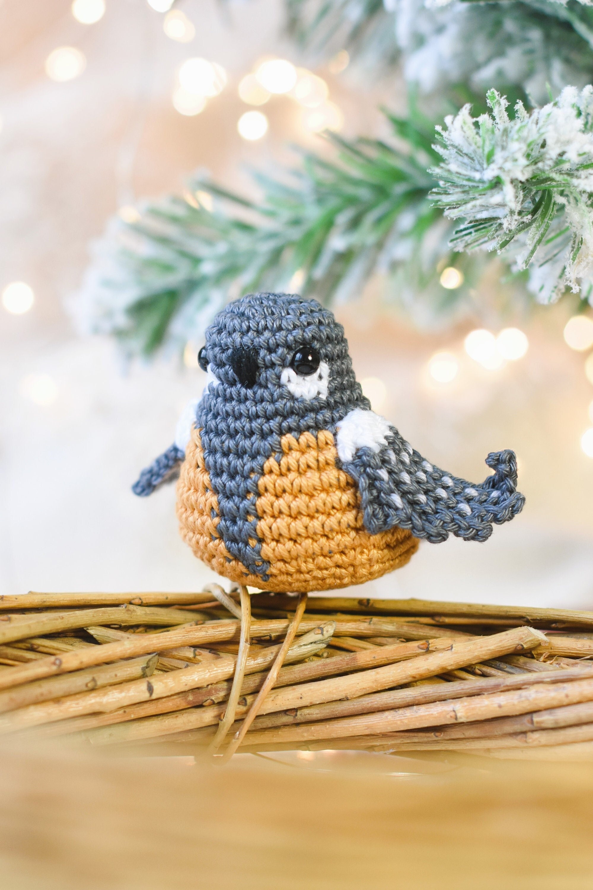 Animal Crochet Kit. Woodland Crafting. Blue Tit Bird Advanced Kit