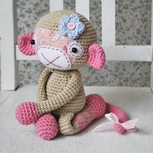 PATTERN Monkey girl amigurumi pattern, crochet pattern, amigurumi monkey, crochet monkey, monkey pattern, DIY, 2 languages image 2