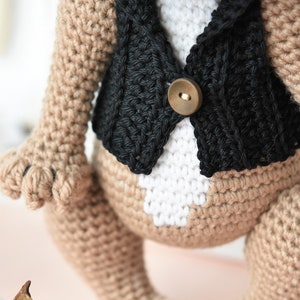 Crochet doll clothes pattern vest Ralph tutorial, printable pdf, digital download, DIY image 4