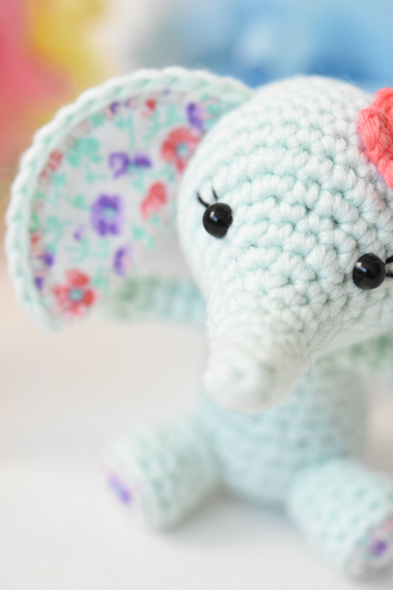 Amigurumi elephant pattern Tiny luck elephant crochet mini elephant toy, printable pdf, tutorial, DIY image 3