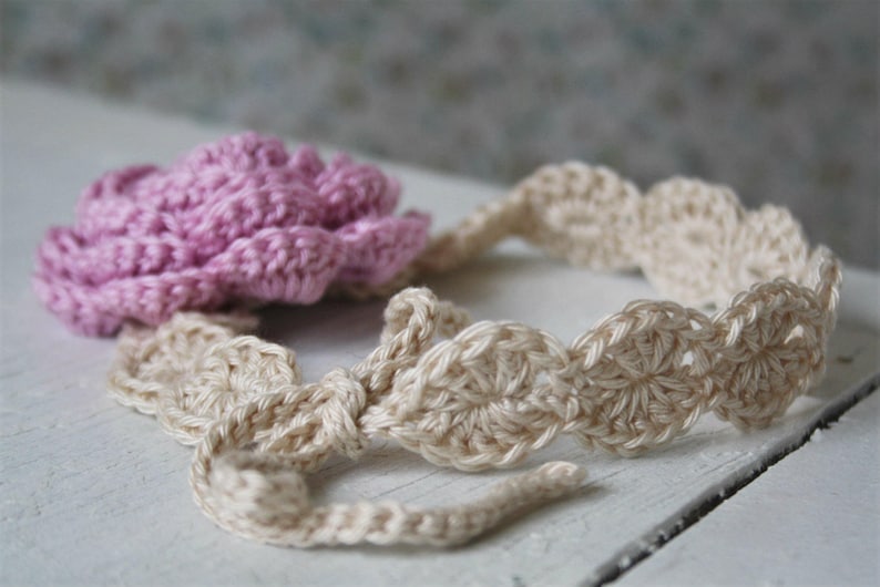 PATTERN Crochet rose headband crochet pattern, pdf pattern, crochet headband, crochet rose, rose headband, crochet accessories, DIY image 4
