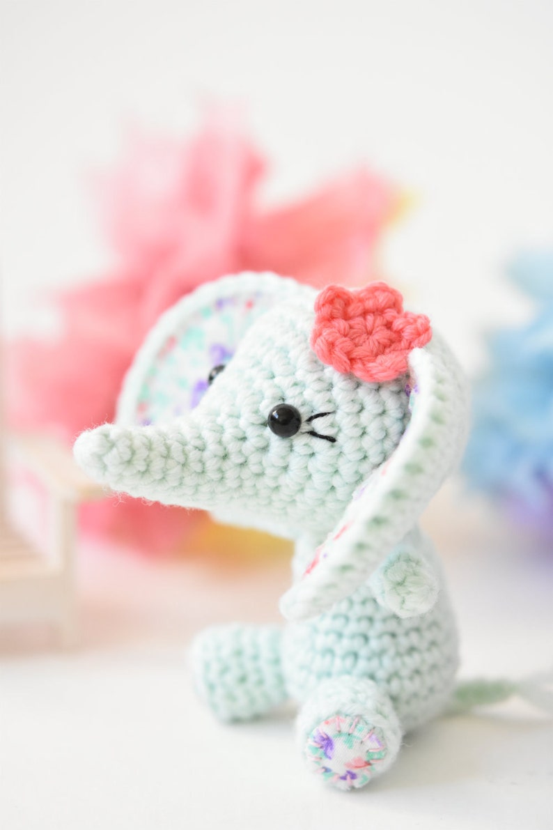 Amigurumi elephant pattern Tiny luck elephant crochet mini elephant toy, printable pdf, tutorial, DIY image 5