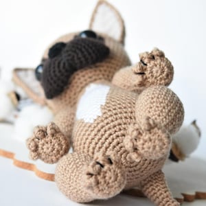 Bulldog Francés Amigurumi patrón pug crochet, pdf imprimible, tutorial, DIY imagen 9