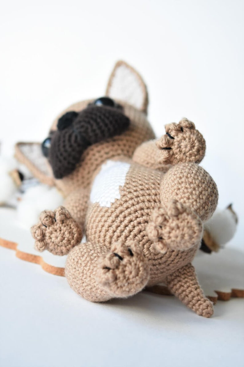 Bulldog Francés Amigurumi patrón pug crochet, pdf imprimible, tutorial, DIY imagen 9