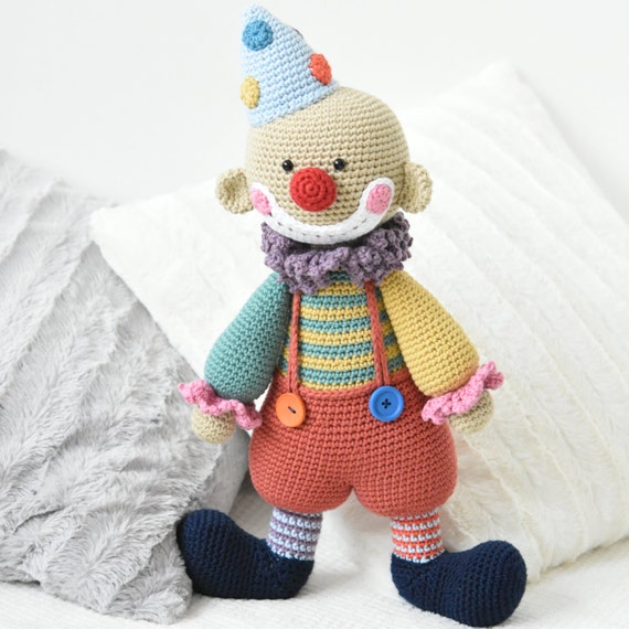 Amigurumi clown pattern - Chatterbox the Clown - crochet clown doll, printable pdf, lilleliis design, DIY