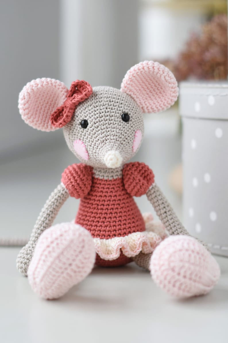 PATTERN Ballerina-Mouse crochet pattern, amigurumi pattern, crochet mouse, ballerina doll, crochet ballerina, DIY, 5 languages image 6