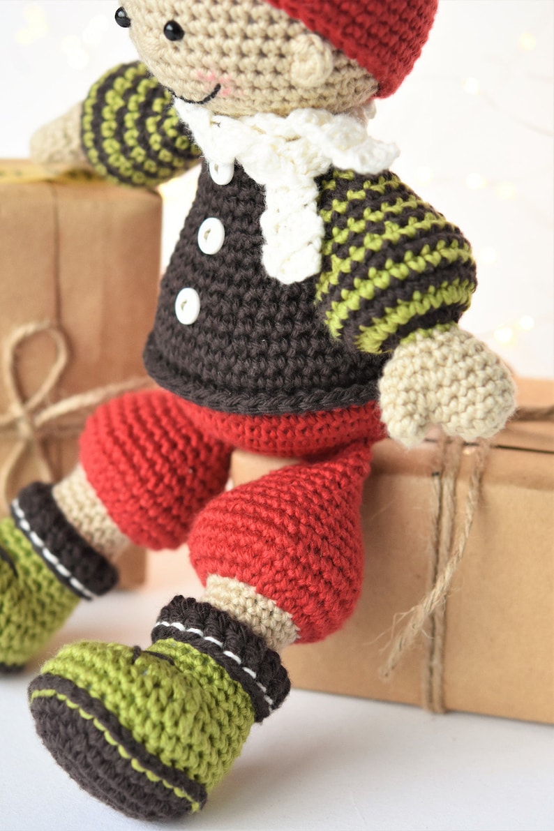 PATTERN Jester the Christmas gnome crochet pattern, amigurumi pattern, crochet doll, christmas gifts, DIY, 3 languages image 3