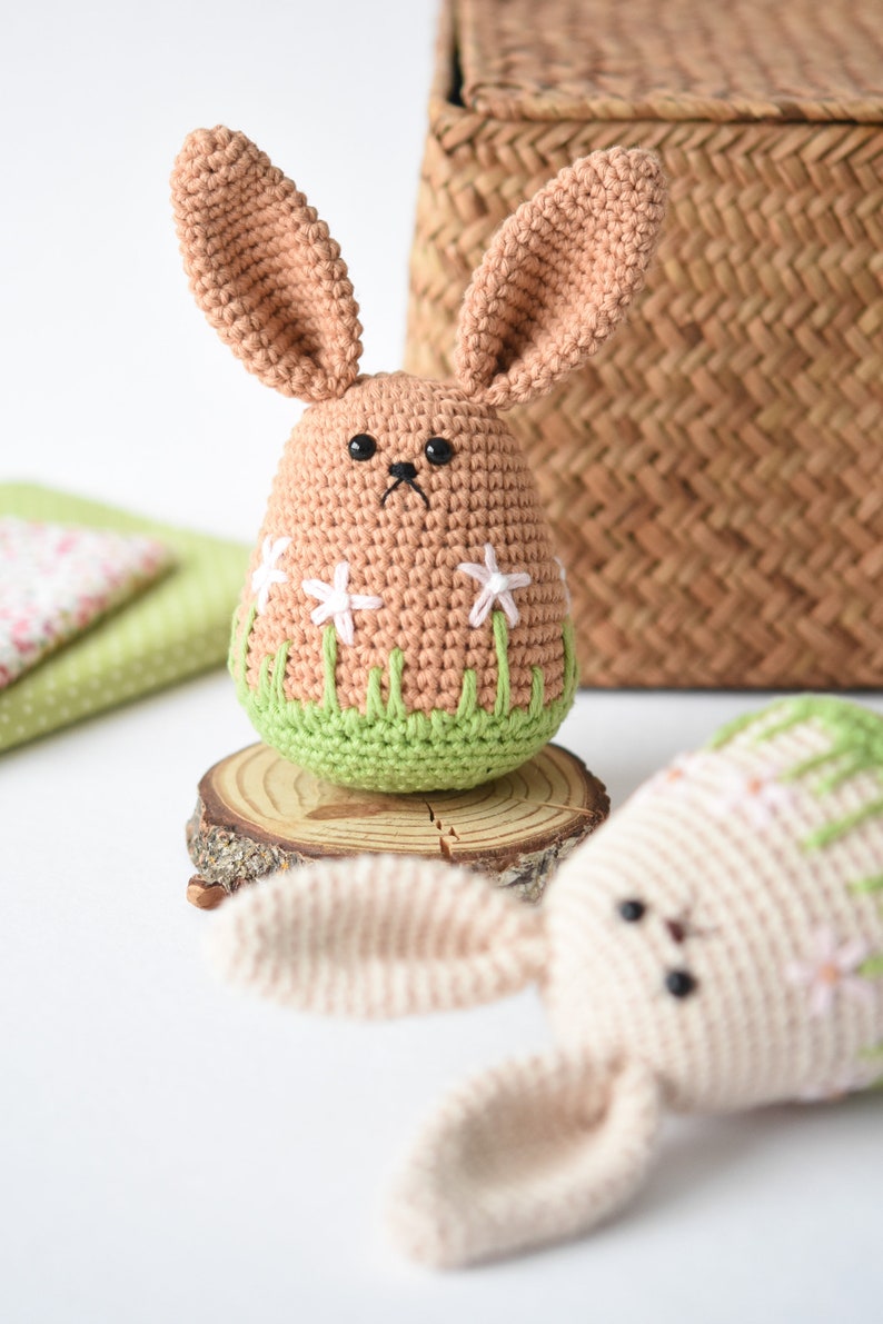 Frühlingshase Amigurumi Anleitung, Häkelanleitung, Osterhase, Hasenei, Anleitung, Rezept Bild 6