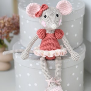 PATTERN Ballerina-Mouse crochet pattern, amigurumi pattern, crochet mouse, ballerina doll, crochet ballerina, DIY, 5 languages image 7