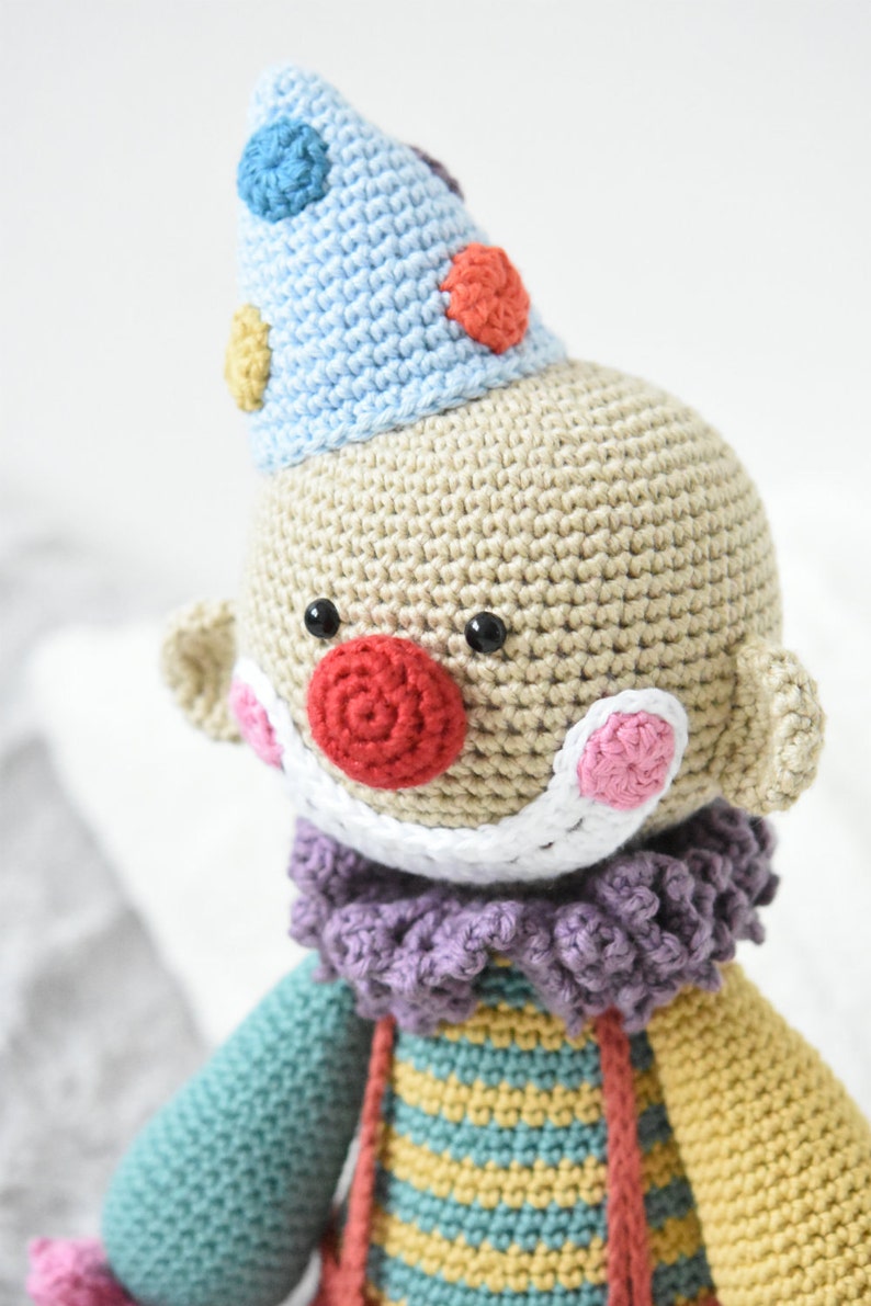 Amigurumi clown pattern Chatterbox the Clown crochet clown doll, printable pdf, lilleliis design, DIY image 3