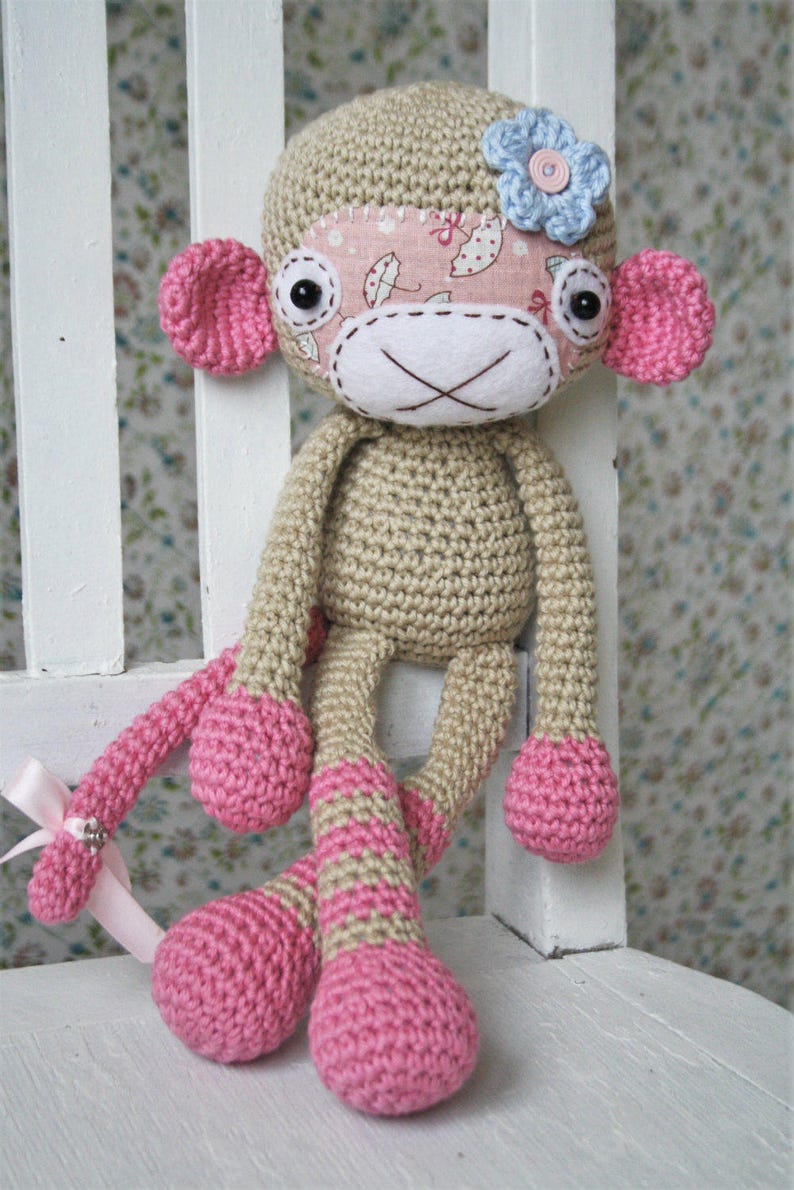 PATTERN Monkey girl amigurumi pattern, crochet pattern, amigurumi monkey, crochet monkey, monkey pattern, DIY, 2 languages image 4