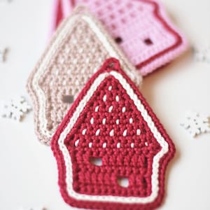 PATTERN Gingerbread house ornament crochet pattern, Christmas ornaments, home decorations, crochet ornaments, gift wrapping, DIY image 4