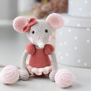 PATTERN Ballerina-Mouse crochet pattern, amigurumi pattern, crochet mouse, ballerina doll, crochet ballerina, DIY, 5 languages image 4