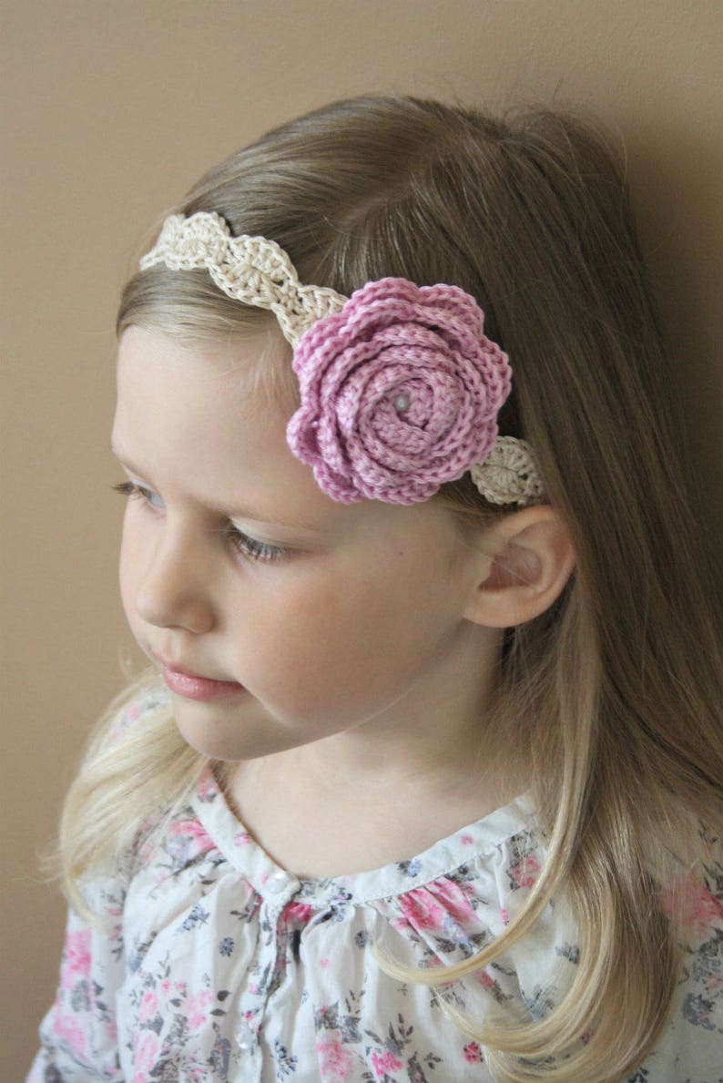 PATTERN Crochet rose headband crochet pattern, pdf pattern, crochet headband, crochet rose, rose headband, crochet accessories, DIY image 2