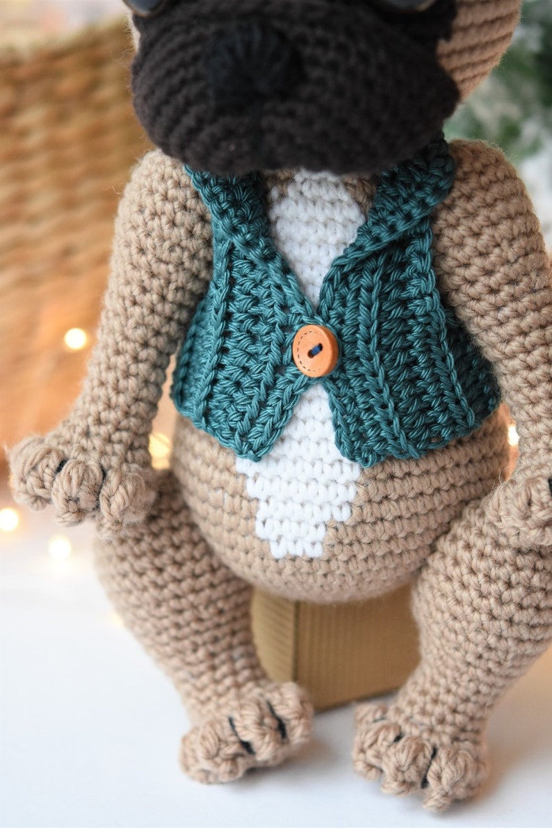 Crochet doll clothes pattern vest Ralph tutorial, printable pdf, digital download, DIY image 5