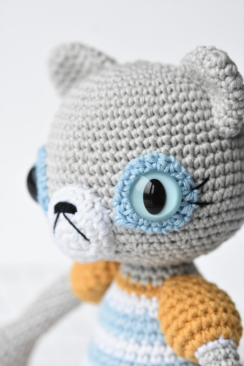 Amigurumi cat pattern Hilda the Ragamuffin crochet cat toy, printable pdf, tutorial, DIY image 9