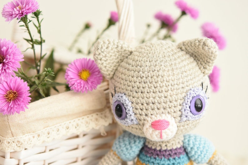 Amigurumi cat pattern Hilda the Ragamuffin crochet cat toy, printable pdf, tutorial, DIY image 5