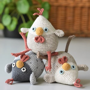 Amigurumi hen pattern Stupid hen crochet tutorial, printable pdf, DIY image 6