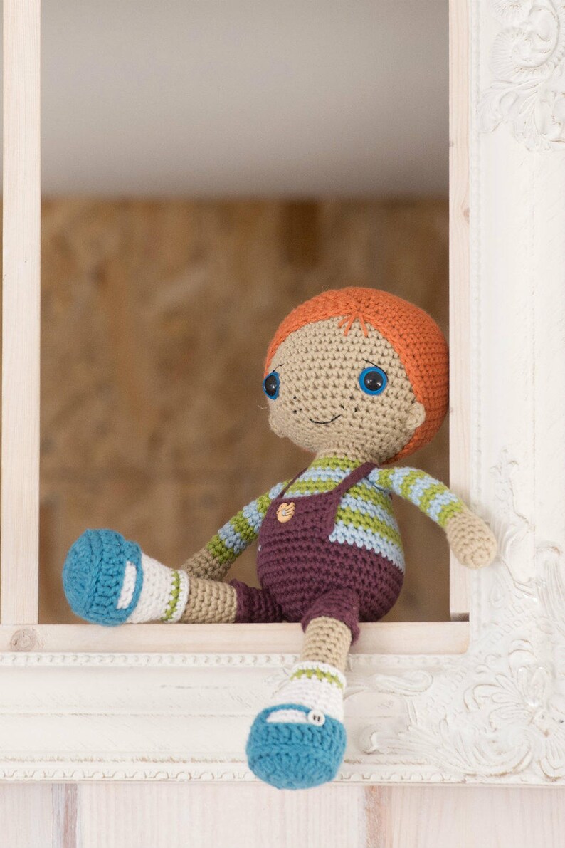 Amigurumi doll pattern Rudy the Redhead crochet redhead boy doll, printable pdf, tutorial, DIY image 6