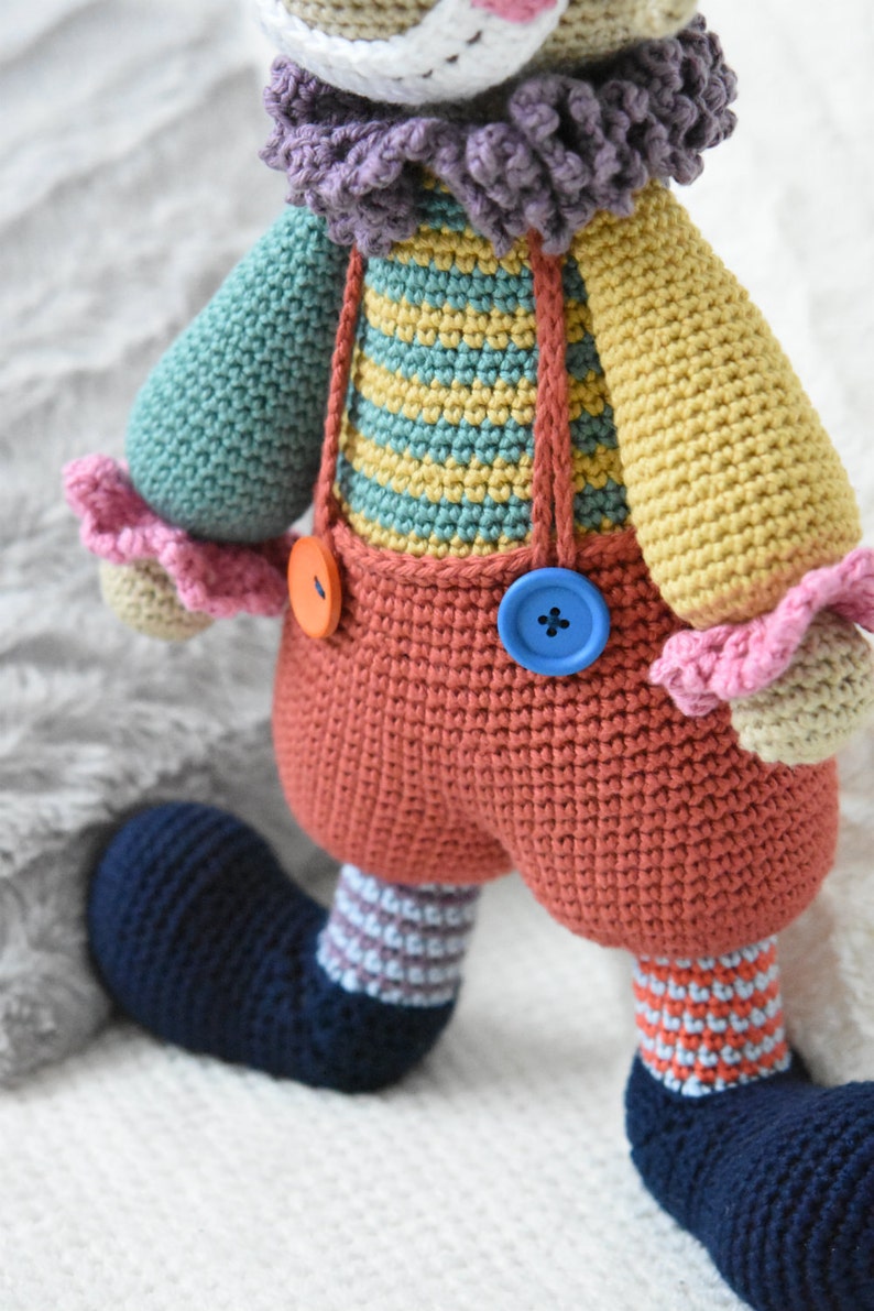 Amigurumi clown pattern Chatterbox the Clown crochet clown doll, printable pdf, lilleliis design, DIY image 2