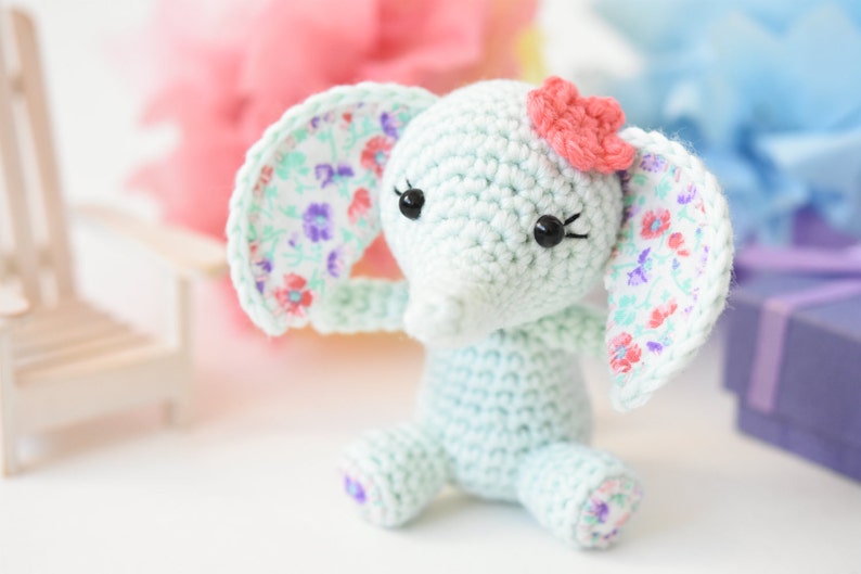 Amigurumi elephant pattern Tiny luck elephant crochet mini elephant toy, printable pdf, tutorial, DIY image 2