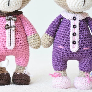 Amigurumi sleepy bear pattern Sleepy Ida and Itsy-bitsy bunny crochet bear pattern, printable pdf, DIY image 2