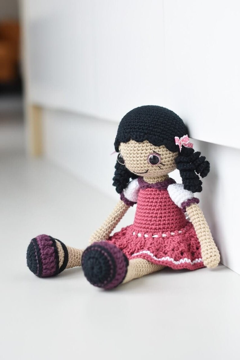 Anita amigurumi crochet doll pattern, PDF, downloadable, printable, tutorial, recipe image 1