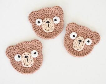 Crochet Bear Pattern Motif For Baby Garland DIY Cute Home Decor Nursery Room Crochet Applique Beginner Friendly Tutorial