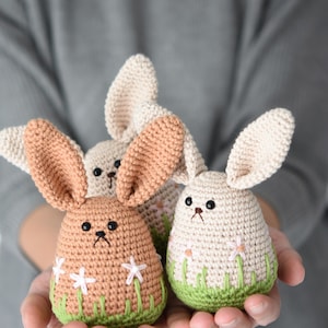 Frühlingshase Amigurumi Anleitung, Häkelanleitung, Osterhase, Hasenei, Anleitung, Rezept Bild 9