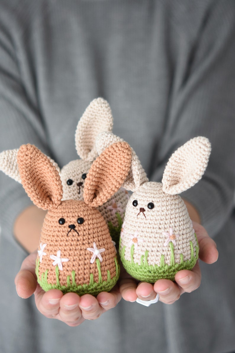 Frühlingshase Amigurumi Anleitung, Häkelanleitung, Osterhase, Hasenei, Anleitung, Rezept Bild 9