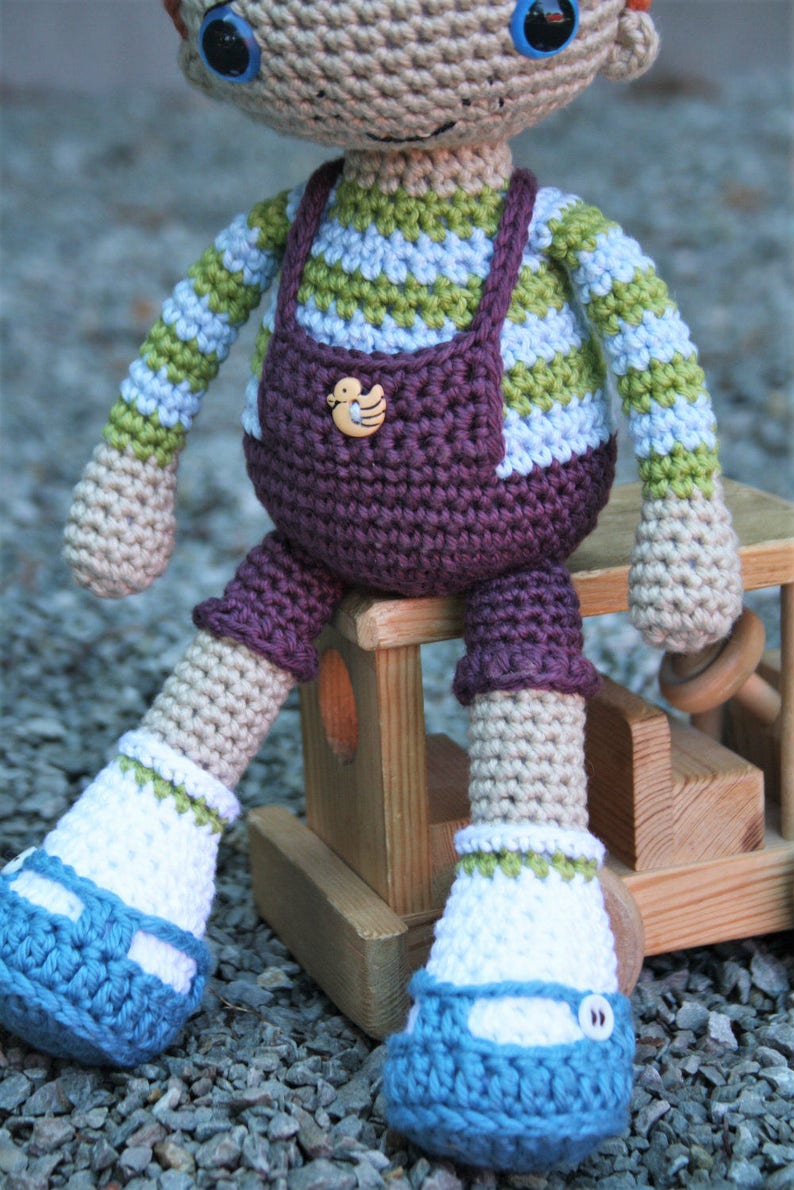 Amigurumi doll pattern Rudy the Redhead crochet redhead boy doll, printable pdf, tutorial, DIY image 5